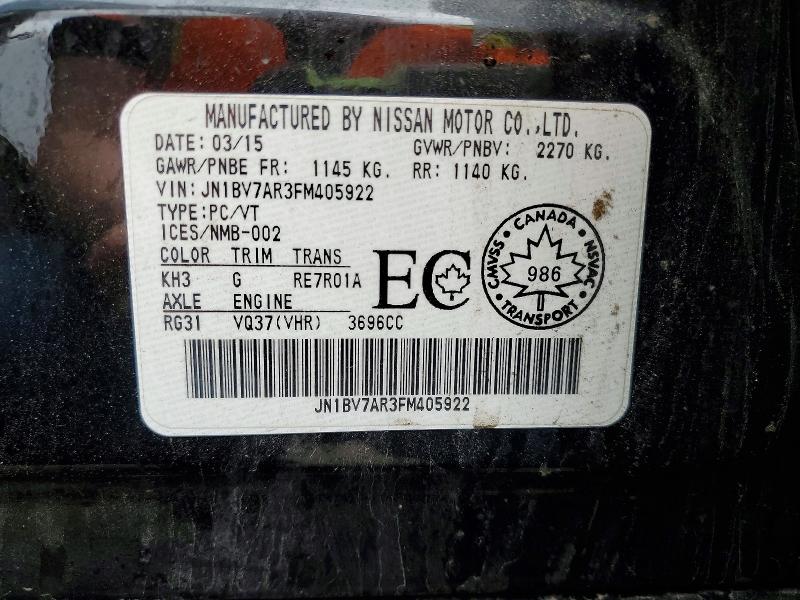 Продажа на аукционе авто 2015 Infiniti Q50, vin: JN1BV7AR3FM405922, номер лота: 54860706