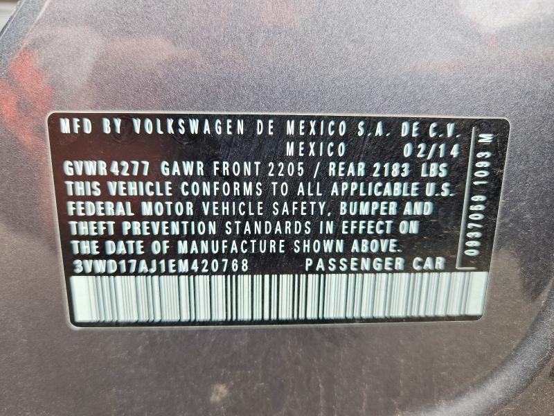 Продажа на аукционе авто 2014 Volkswagen Jetta, vin: 3VWD17AJ1EM420768, номер лота: 54782966