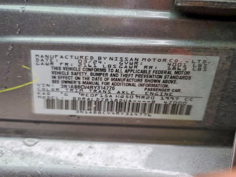 Aukcja sprzedaży 2024 Nissan Sentra, vin: 3N1AB8CV4RY314776, numer aukcji: 54170316