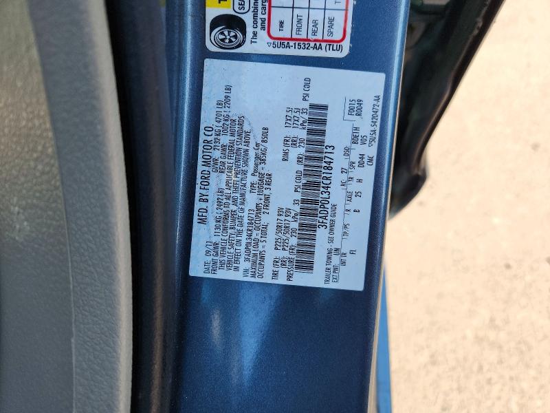 Продажа на аукционе авто 2012 Ford Fusion, vin: 3FADP0L34CR184713, номер лота: 51998126