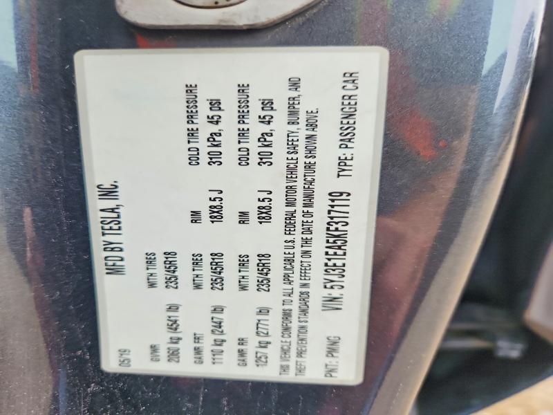 Aukcja sprzedaży 2019 Tesla Model 3, vin: 5YJ3E1EA5KF317119, numer aukcji: 53155696