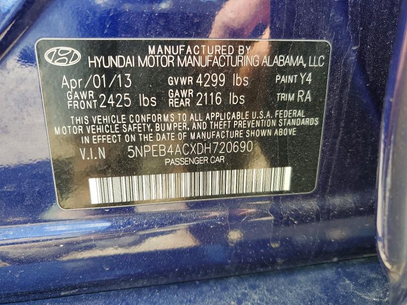 Продажа на аукционе авто 2013 Hyundai Sonata, vin: 5NPEB4ACXDH720690, номер лота: 52157426