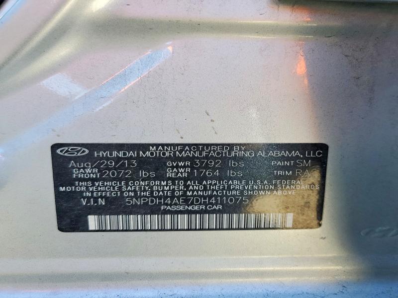 Продажа на аукционе авто 2013 Hyundai Elantra, vin: 5NPDH4AE7DH411075, номер лота: 53586136