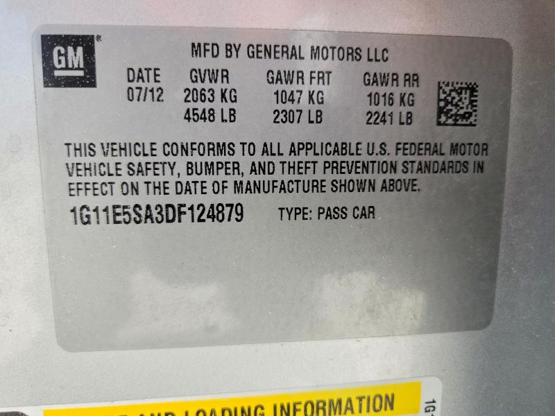 Aukcja sprzedaży 2013 Chevrolet Malibu, vin: 1G11E5SA3DF124879, numer aukcji: 52865116