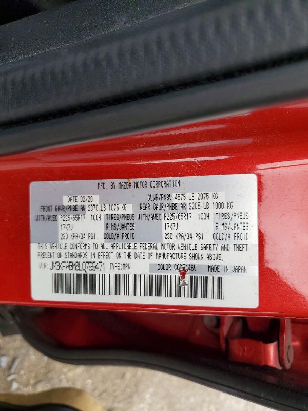 Aukcja sprzedaży 2020 Mazda Cx-5, vin: JM3KFABM8L0799471, numer aukcji: 54889996