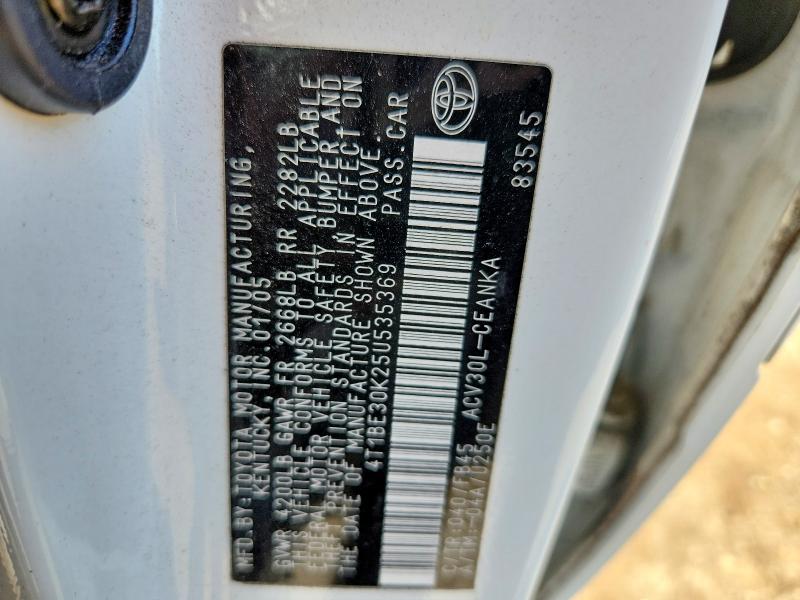 Aukcja sprzedaży 2005 Toyota Camry, vin: 4T1BE30K25U535369, numer aukcji: 52707236