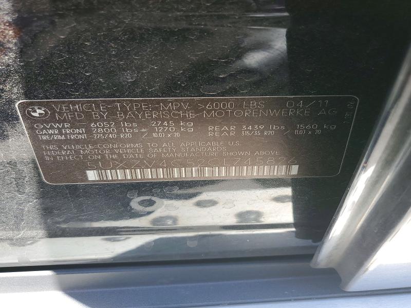 Продаж на аукціоні авто 2012 Bmw X5, vin: 5UXZV4C52CL745826, номер лоту: 54485606