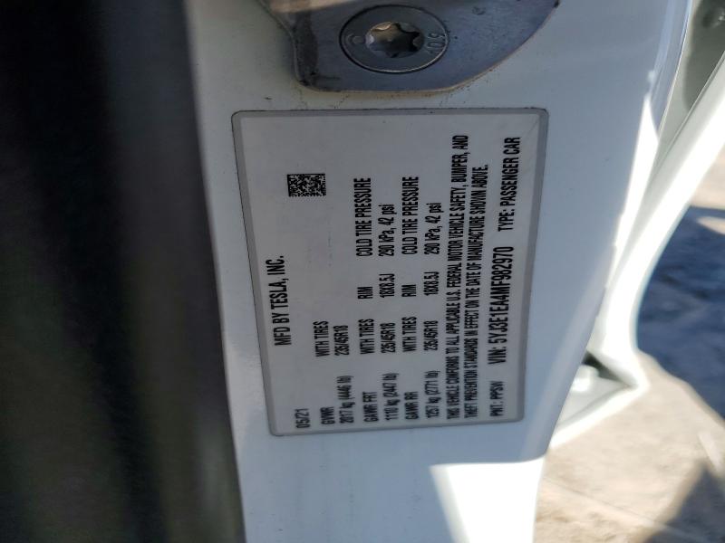 Aukcja sprzedaży 2021 Tesla Model 3, vin: 5YJ3E1EA4MF982970, numer aukcji: 54795286