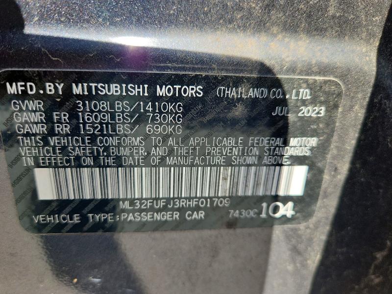 Продаж на аукціоні авто 2024 Mitsubishi Mirage, vin: ML32FUFJ3RHF01709, номер лоту: 53705396