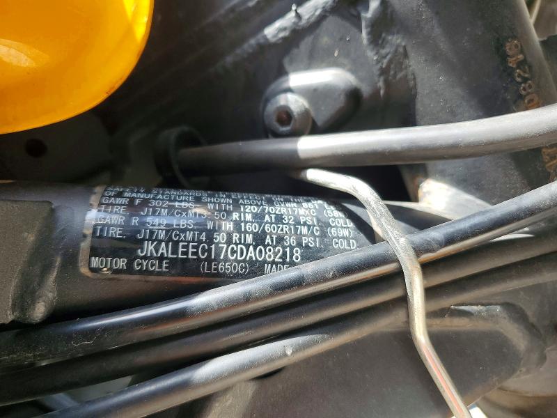 Продаж на аукціоні авто 2012 Kawasaki Le650, vin: JKALEEC17CDA08218, номер лоту: 52086226