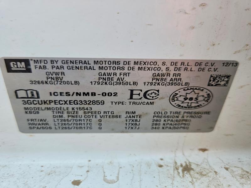 Продаж на аукціоні авто 2014 Chevrolet Silverado, vin: 3GCUKPECXEG332859, номер лоту: 54722806