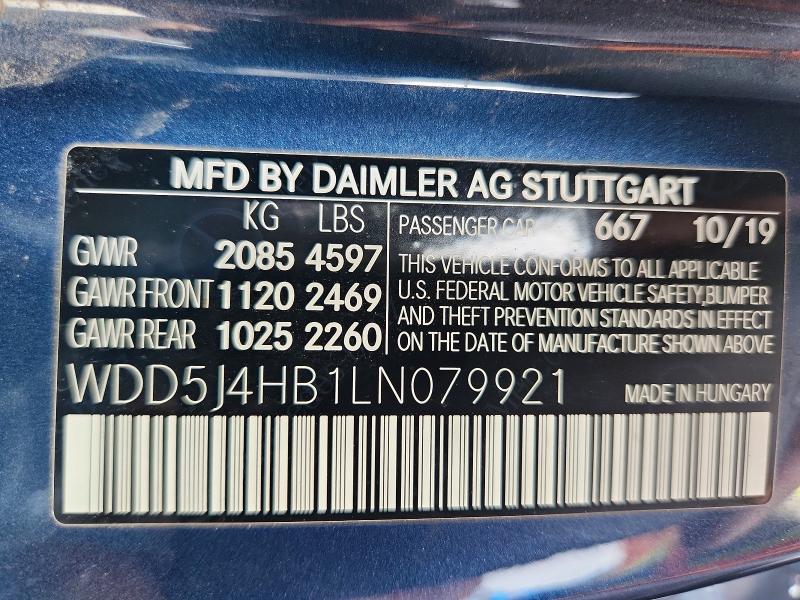 Продаж на аукціоні авто 2020 Mercedes-benz Cla, vin: WDD5J4HB1LN079921, номер лоту: 54882976