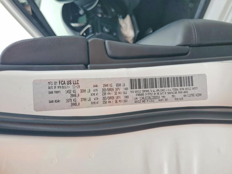 2020 Jeep Grand Cherokee მანქანა იყიდება აუქციონზე, vin: 1C4RJECG9LC222310, აუქციონის ნომერი: 52216506
