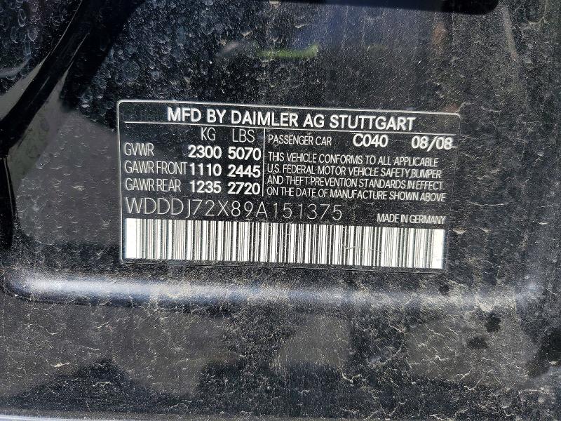 Aukcja sprzedaży 2009 Mercedes-benz Cls, vin: WDDDJ72X89A151375, numer aukcji: 52906656