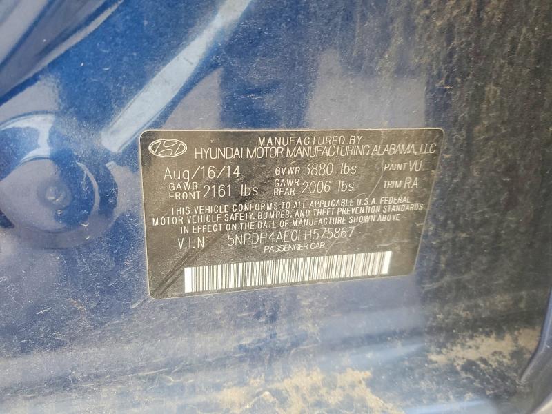 Продажа на аукционе авто 2015 Hyundai Elantra, vin: 5NPDH4AE0FH575867, номер лота: 53903416