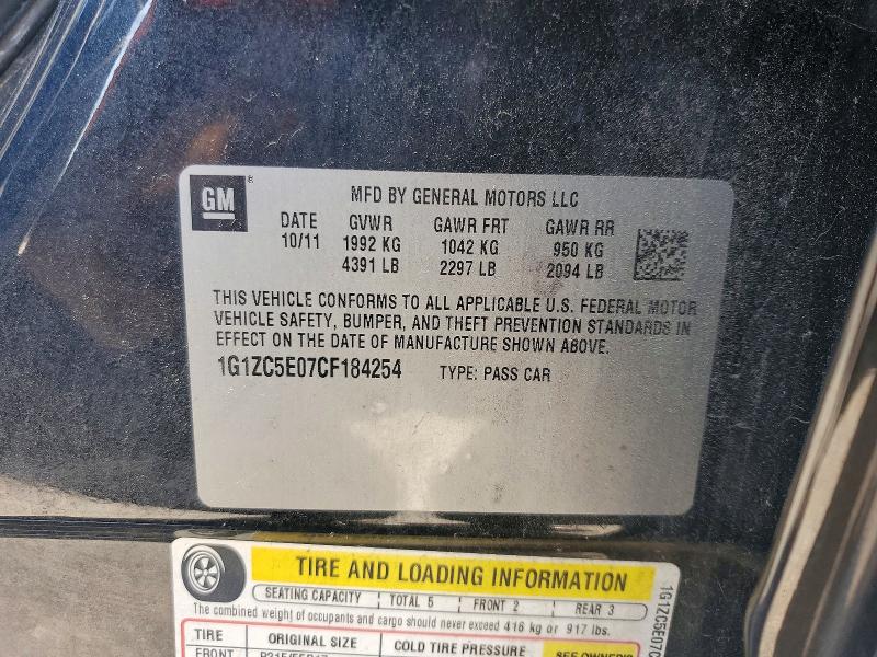 Продаж на аукціоні авто 2012 Chevrolet Malibu, vin: 1G1ZC5E07CF184254, номер лоту: 53936016