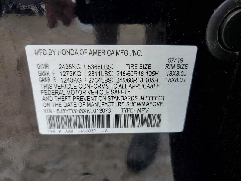 Продаж на аукціоні авто 2019 Acura Mdx, vin: 5J8YD3H3XKL013073, номер лоту: 55038146
