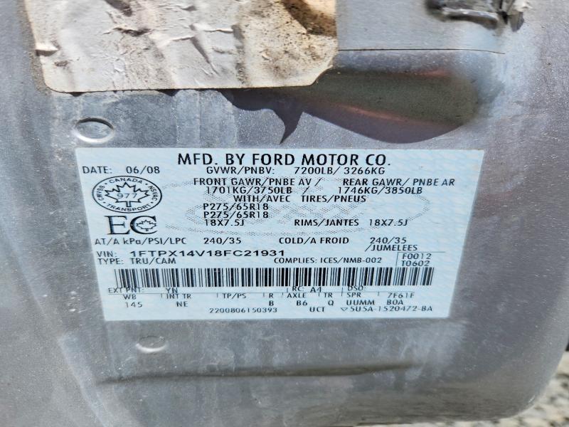 Продаж на аукціоні авто 2008 Ford F150, vin: 1FTPX14V18FC21931, номер лоту: 53528976