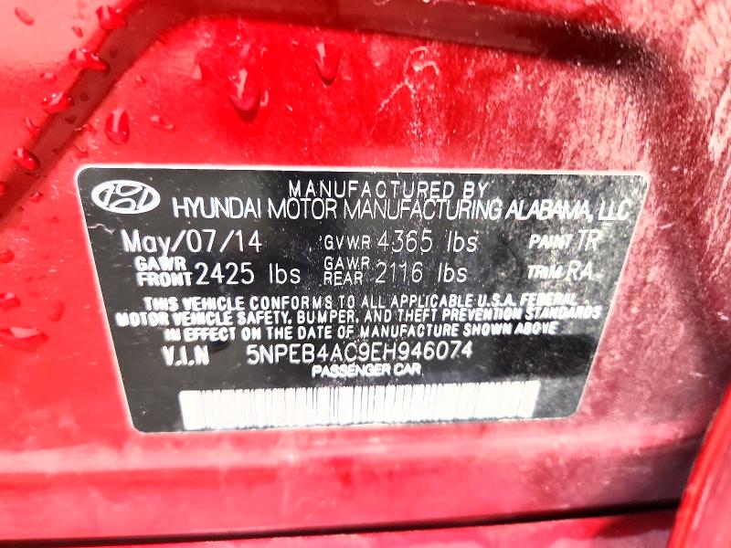 Aukcja sprzedaży 2014 Hyundai Sonata, vin: 5NPEB4AC9EH946074, numer aukcji: 52939766