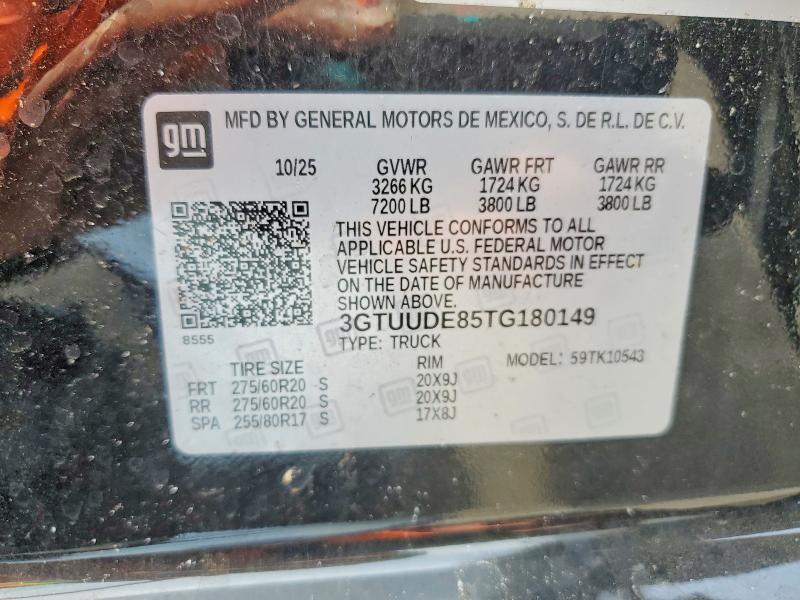 53509206 :رقم المزاد ، 3GTUUDE85TG180149 vin ، 2026 Gmc Sierra مزاد بيع