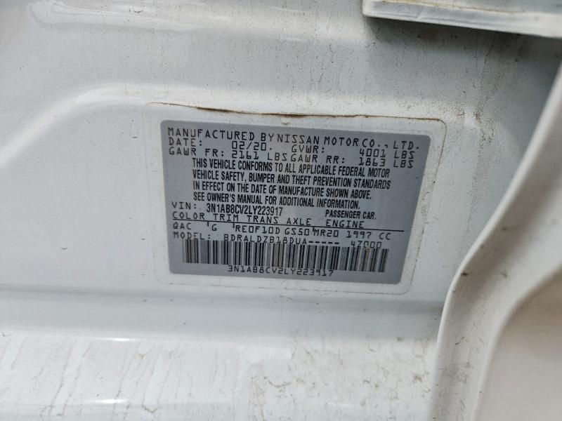 54903286 :رقم المزاد ، 3N1AB8CV2LY223917 vin ، 2020 Nissan Sentra مزاد بيع