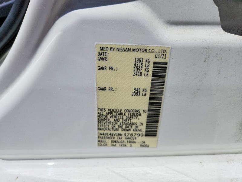 Продаж на аукціоні авто 2021 Nissan Altima, vin: 1N4BL4BV1MN376799, номер лоту: 55013746