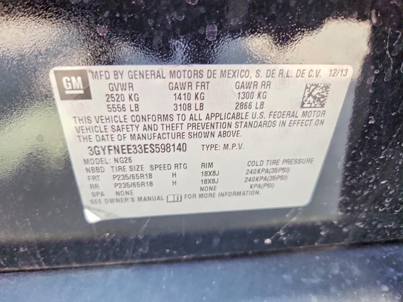 Продаж на аукціоні авто 2014 Cadillac Srx, vin: 3GYFNEE33ES598140, номер лоту: 52400346