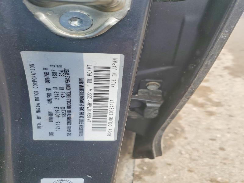 55128616 :رقم المزاد ، JM1BN1U76H1135514 vin ، 2017 Mazda 3 مزاد بيع