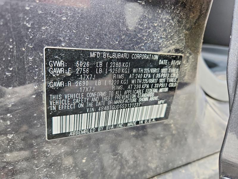 Продажа на аукционе авто 2025 Subaru Outback, vin: 4S4BTGUD5S3121237, номер лота: 54393056