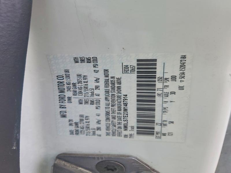 Aukcja sprzedaży 2021 Ford Transit Connect, vin: NM0LS7E23M1487914, numer aukcji: 51706816