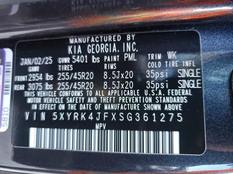 Продажа на аукционе авто 2025 Kia Sorento, vin: 5XYRK4JFXSG361275, номер лота: 52239606