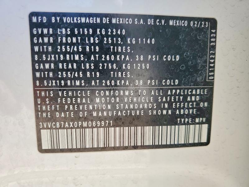 Продажа на аукционе авто 2023 Volkswagen Tiguan, vin: 3VVCB7AX0PM069971, номер лота: 53291166