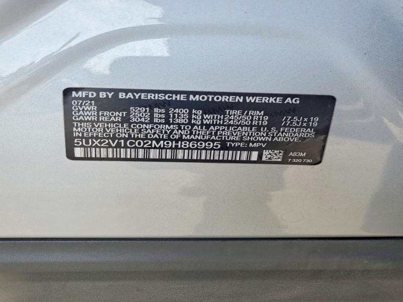 Aukcja sprzedaży 2021 Bmw X4, vin: 5UX2V1C02M9H86995, numer aukcji: 52901966