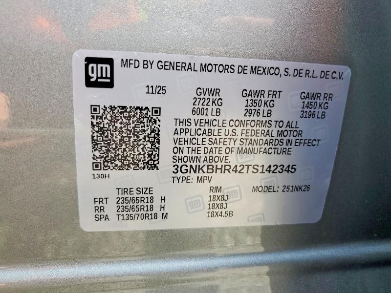Продаж на аукціоні авто 2026 Chevrolet Blazer, vin: 3GNKBHR42TS142345, номер лоту: 54674376