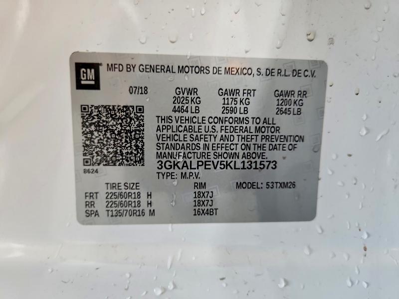 2019 Gmc Terrain მანქანა იყიდება აუქციონზე, vin: 3GKALPEV5KL131573, აუქციონის ნომერი: 54650436