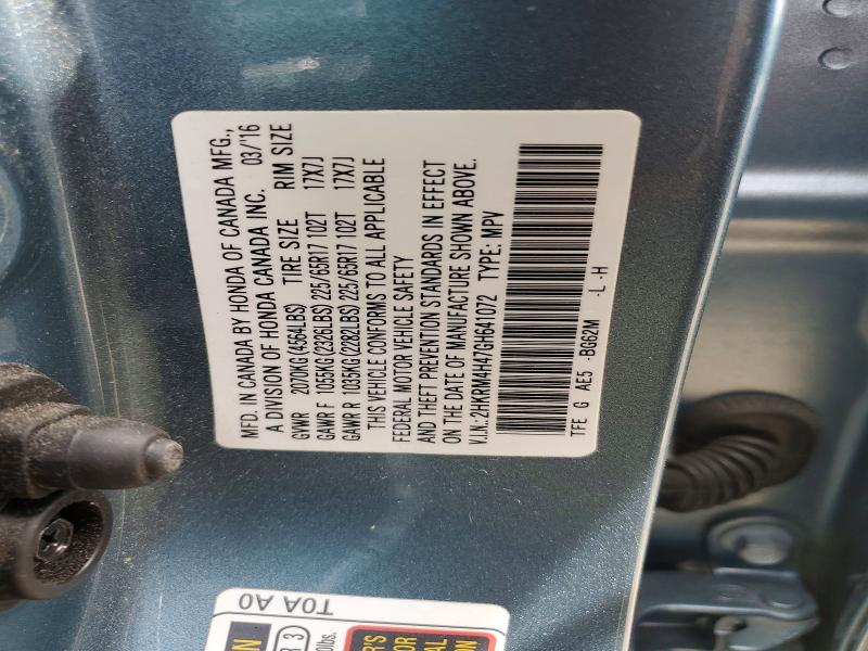 Aukcja sprzedaży 2016 Honda Cr-v, vin: 2HKRM4H47GH641072, numer aukcji: 52499096