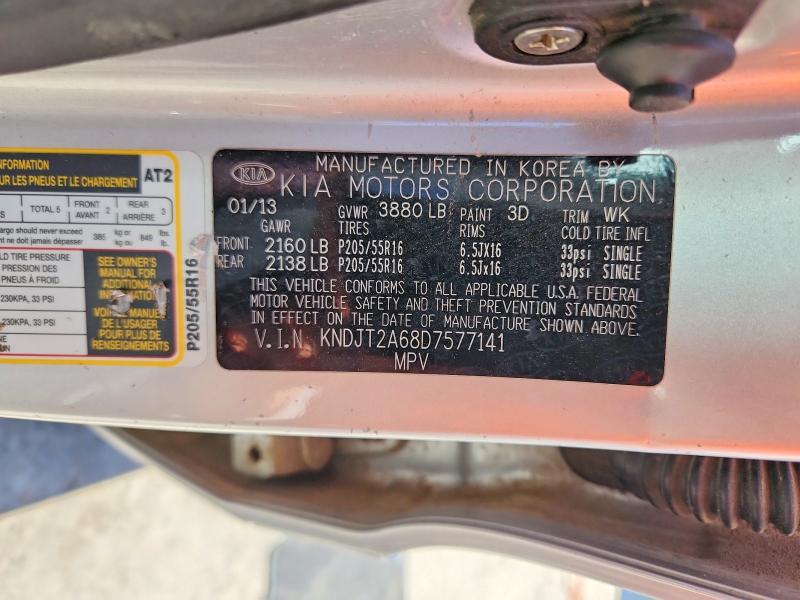 53997856 :رقم المزاد ، KNDJT2A68D7577141 vin ، 2013 Kia Soul مزاد بيع
