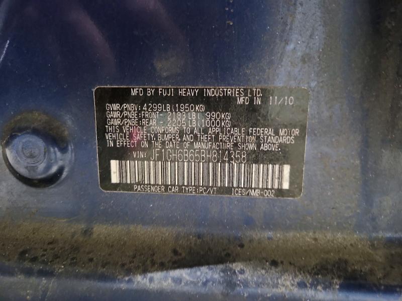Aukcja sprzedaży 2011 Subaru Impreza, vin: JF1GH6B65BH814358, numer aukcji: 54747276