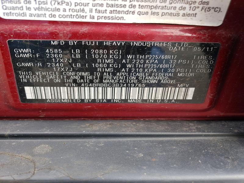 52363236 :رقم المزاد ، 4S4BRBBC3B3419765 vin ، 2011 Subaru Outback مزاد بيع