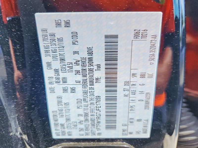 Продаж на аукціоні авто 2018 Ford F150, vin: 1FTFW1RG7JFE17659, номер лоту: 52005366