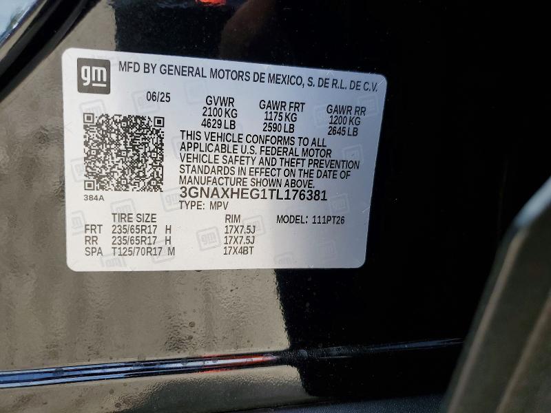 Продаж на аукціоні авто 2026 Chevrolet Equinox, vin: 3GNAXHEG1TL176381, номер лоту: 54863986