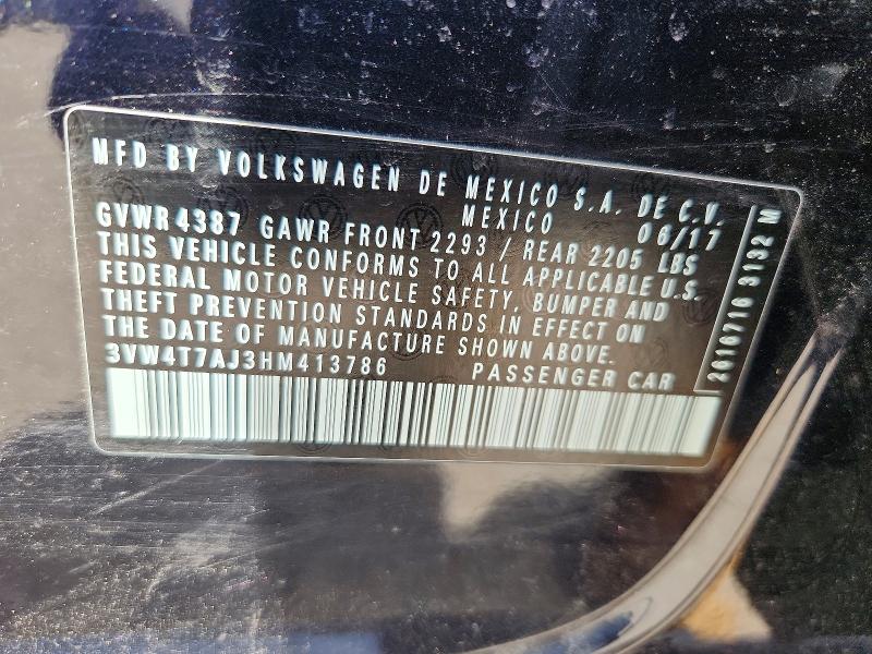 54654626 :رقم المزاد ، 3VW4T7AJ3HM413786 vin ، 2017 Volkswagen Jetta مزاد بيع