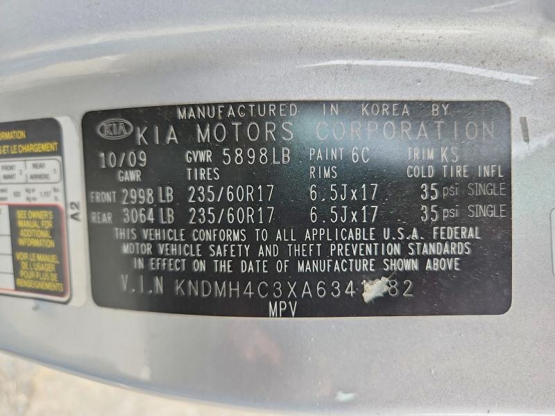 54478596 :رقم المزاد ، KNDMH4C3XA6341282 vin ، 2010 Kia Sedona مزاد بيع