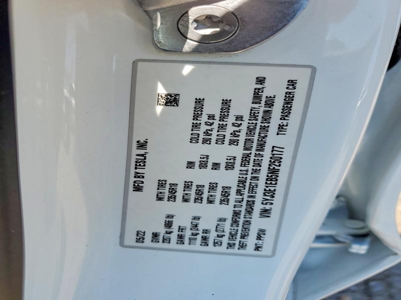 Продажа на аукционе авто 2022 Tesla Model 3, vin: 5YJ3E1EB5NF250177, номер лота: 53284716