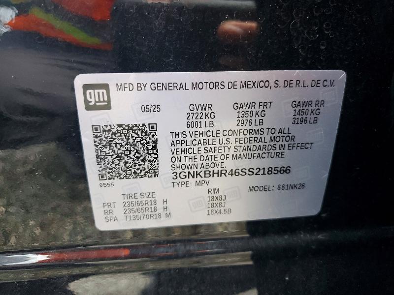Aukcja sprzedaży 2025 Chevrolet Blazer, vin: 3GNKBHR46SS218566, numer aukcji: 54226146