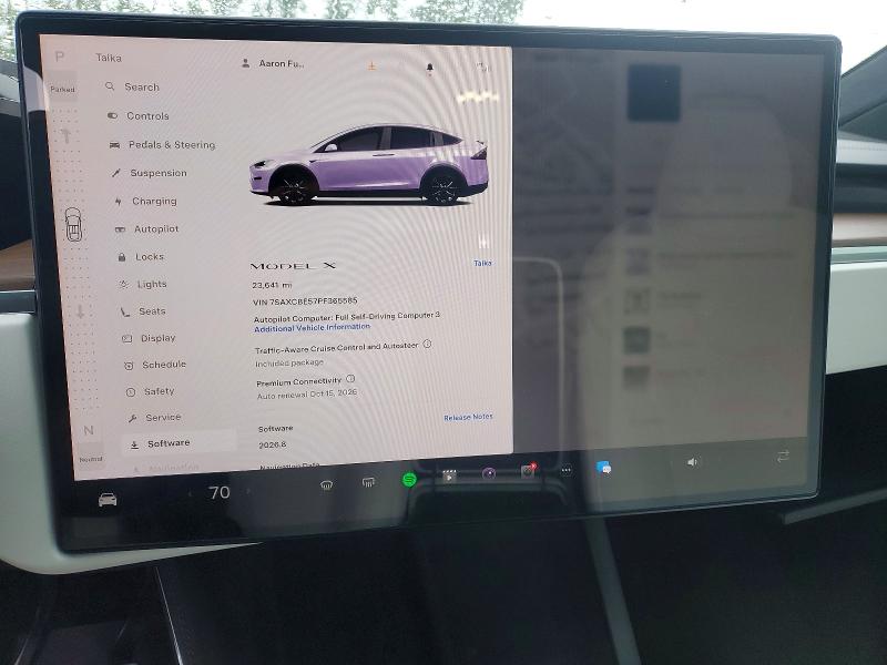 53088586 :رقم المزاد ، 7SAXCBE57PF365585 vin ، 2023 Tesla Model X مزاد بيع