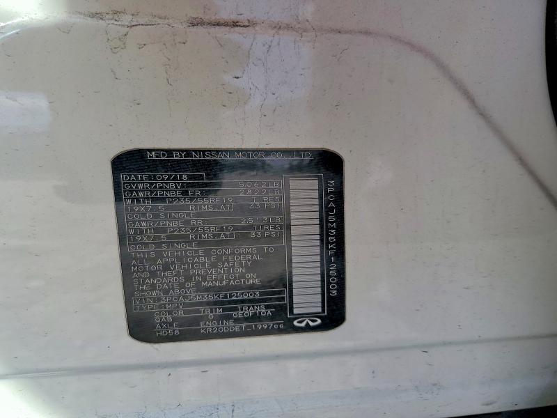 Aukcja sprzedaży 2019 Infiniti Qx50, vin: 3PCAJ5M35KF125003, numer aukcji: 55200526