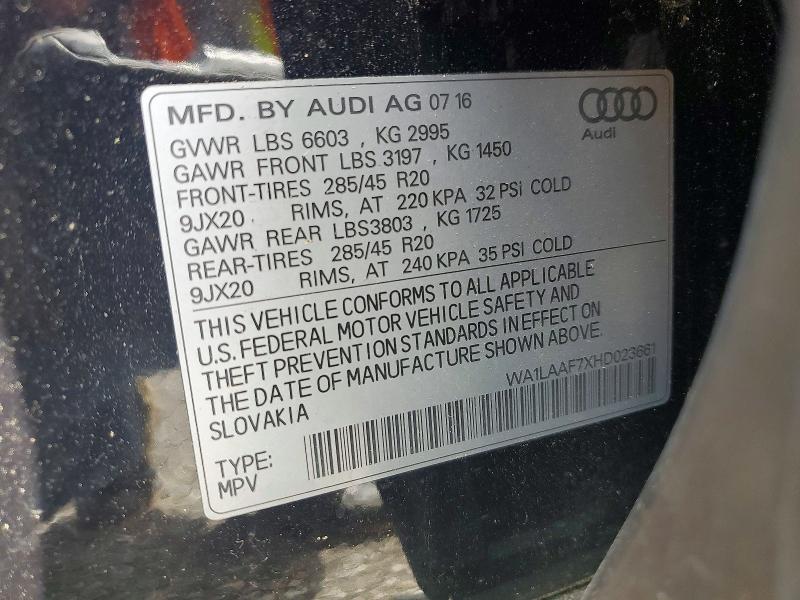 Продажа на аукционе авто 2017 Audi Q7, vin: WA1LAAF7XHD023661, номер лота: 53554166