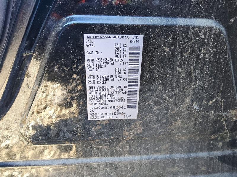 Aukcja sprzedaży 2014 Nissan Pathfinder, vin: 5N1AR2MM4EC692641, numer aukcji: 53573606