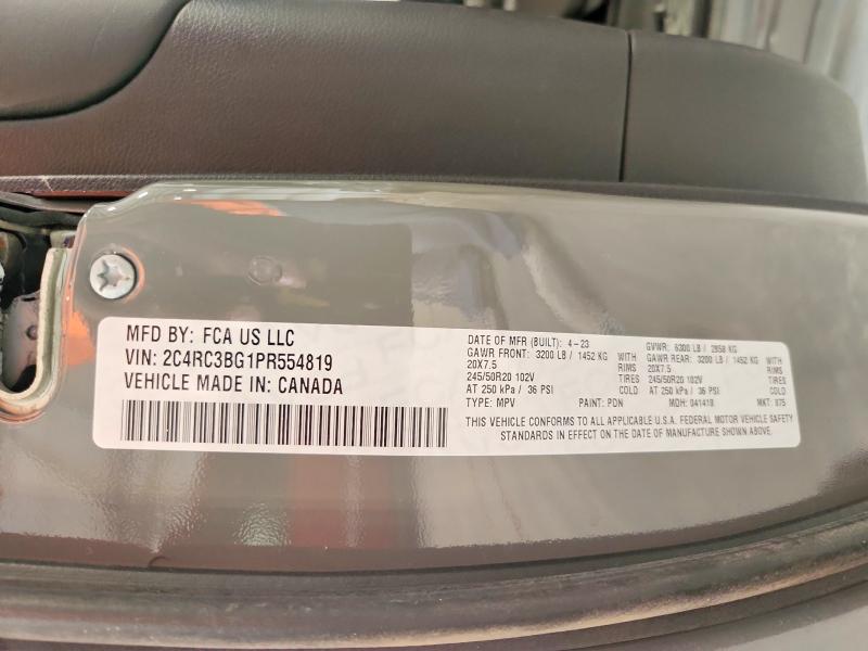 2023 Chrysler Pacifica მანქანა იყიდება აუქციონზე, vin: 2C4RC3BG1PR554819, აუქციონის ნომერი: 52582676